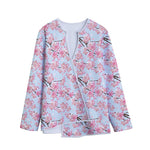 Sakura Flower Cherry Blossom Print Long Sleeve Short Coat