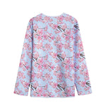 Sakura Flower Cherry Blossom Print Long Sleeve Short Coat