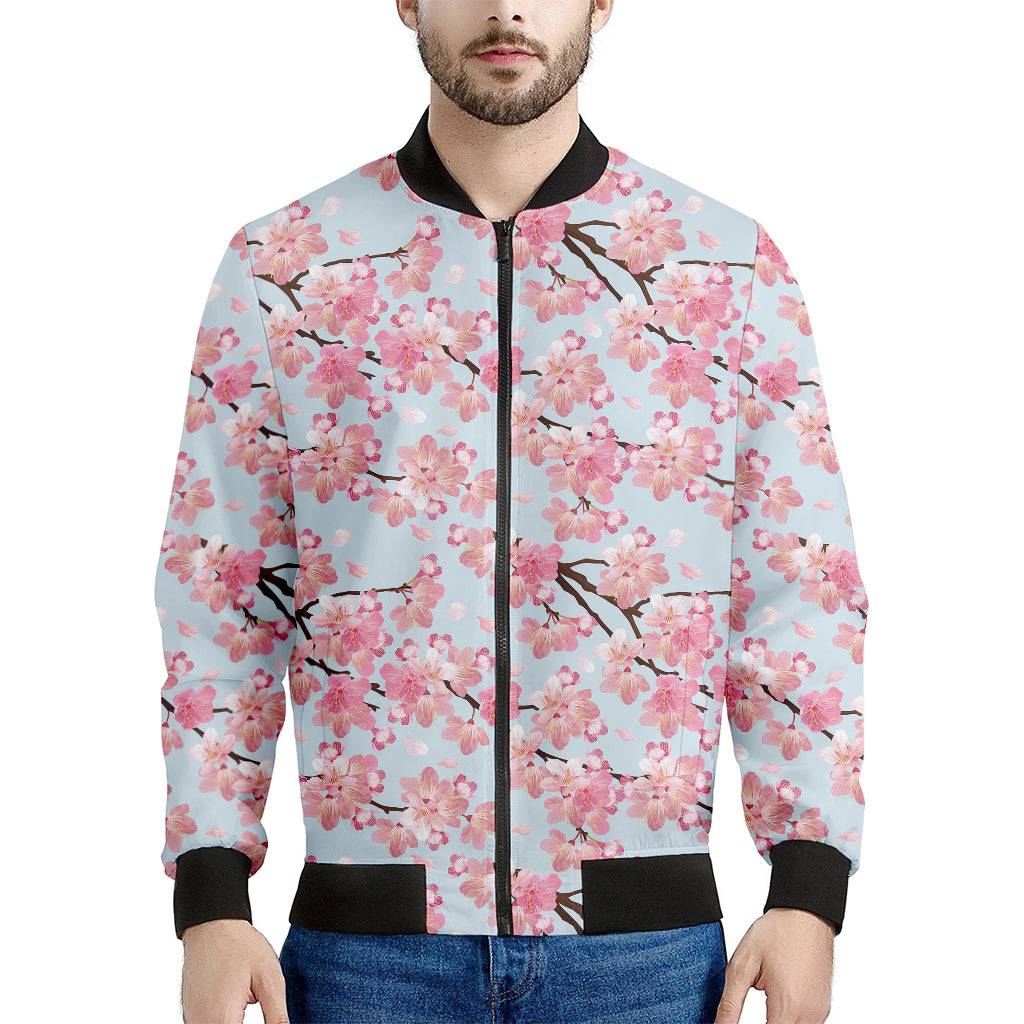 Sakura Flower Cherry Blossom Print Men's Bomber Jacket