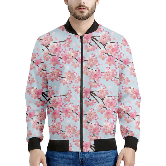 Sakura Flower Cherry Blossom Print Men's Bomber Jacket