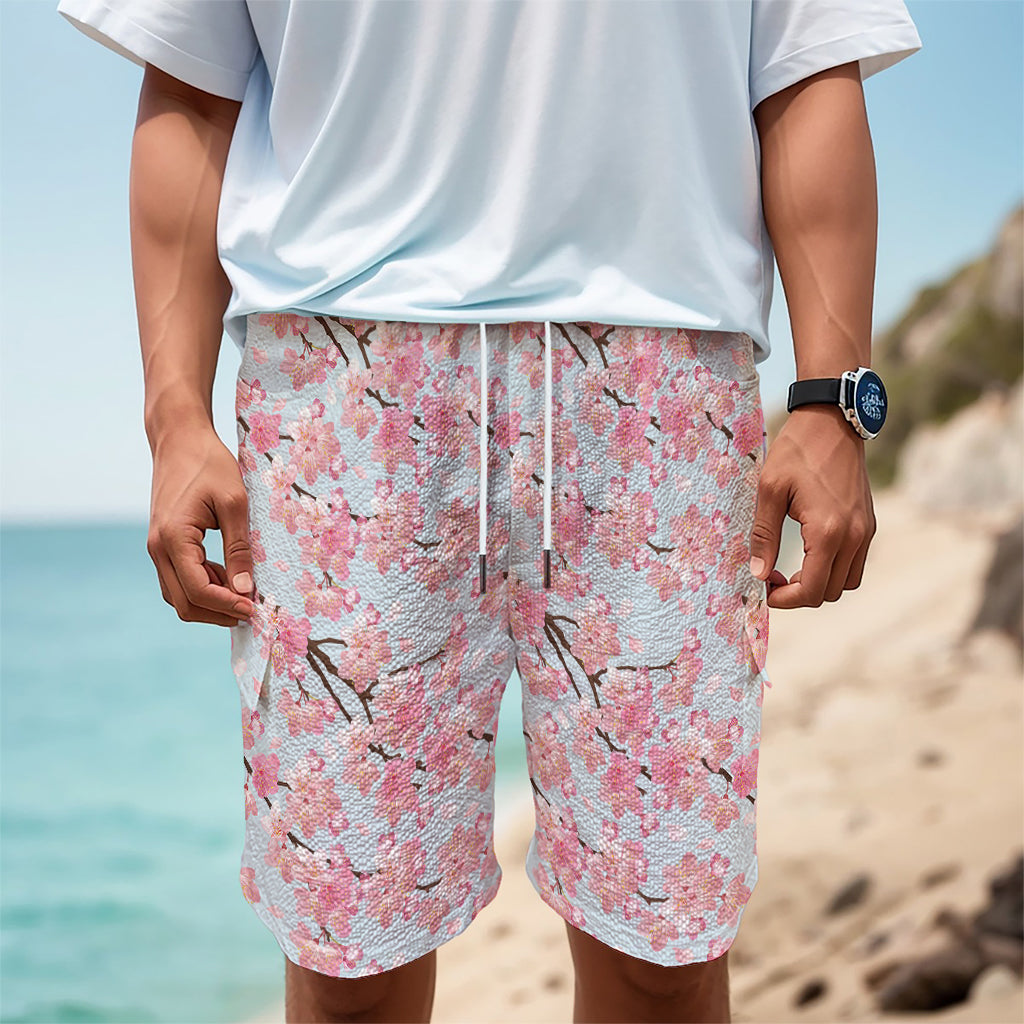 Sakura Flower Cherry Blossom Print Men's Cargo Shorts