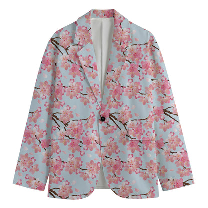Sakura Flower Cherry Blossom Print Men's Cotton Blazer