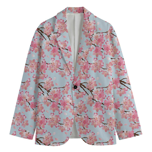 Sakura Flower Cherry Blossom Print Men's Cotton Blazer