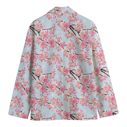 Sakura Flower Cherry Blossom Print Men's Cotton Blazer