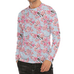 Sakura Flower Cherry Blossom Print Men's Long Sleeve Rash Guard