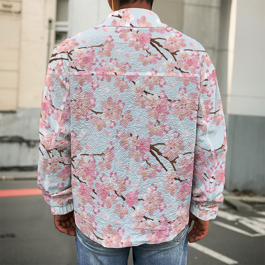 Sakura Flower Cherry Blossom Print Men's Shirt Jacket
