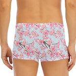Sakura Flower Cherry Blossom Print Men's Short Boxer Briefs