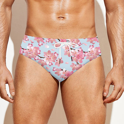 Sakura Flower Cherry Blossom Print Men's Swim Briefs