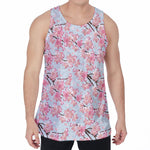Sakura Flower Cherry Blossom Print Men's Velvet Tank Top
