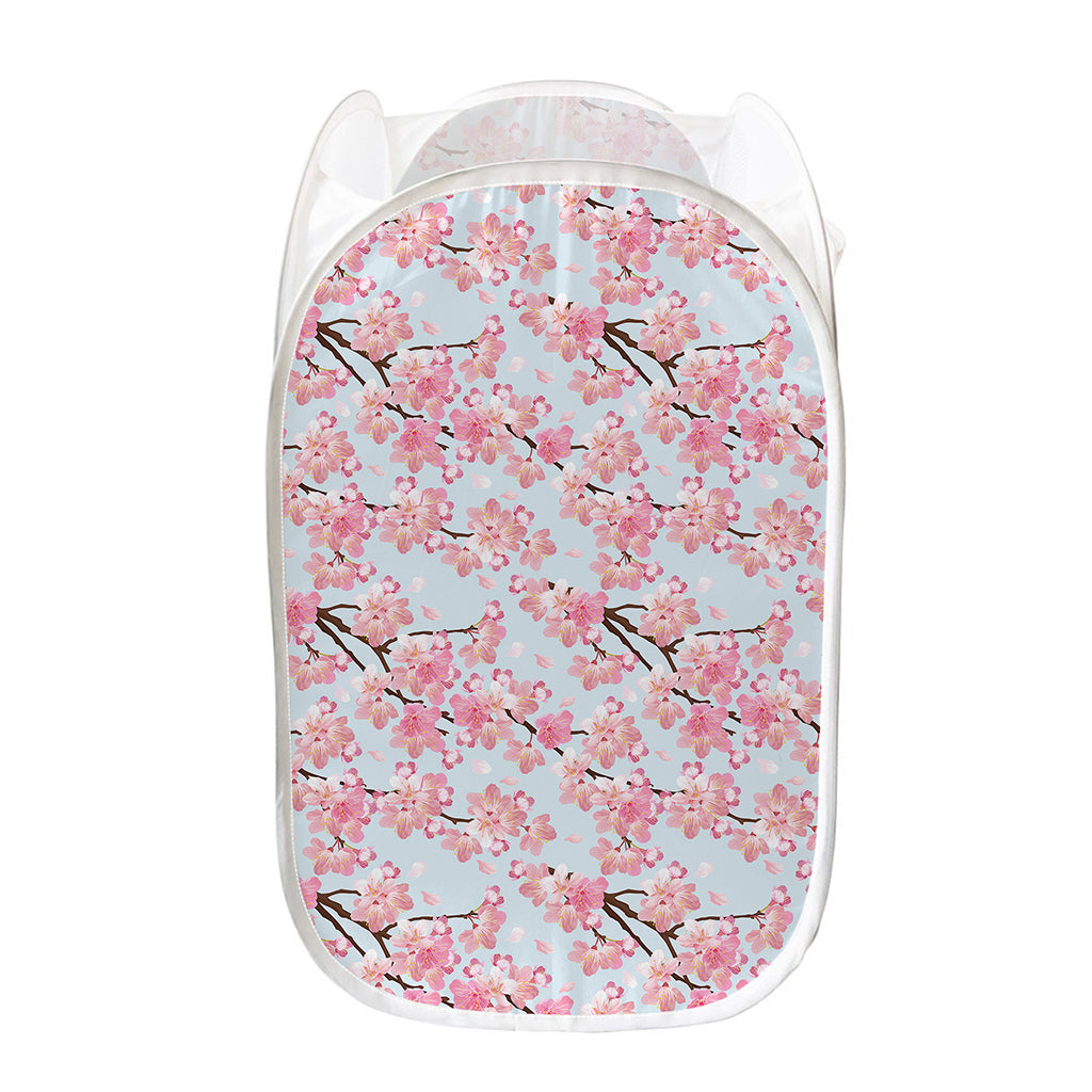 Sakura Flower Cherry Blossom Print Mesh Laundry Hamper