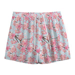 Sakura Flower Cherry Blossom Print Mesh Shorts