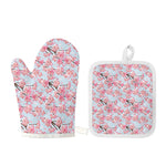 Sakura Flower Cherry Blossom Print Oven Mitt And Pot Holder Set
