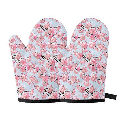Sakura Flower Cherry Blossom Print Oven Mitts
