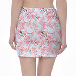 Sakura Flower Cherry Blossom Print Pencil Mini Skirt