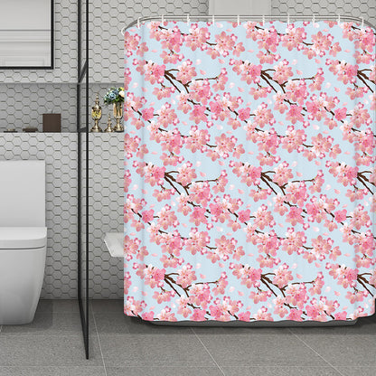 Sakura Flower Cherry Blossom Print Polyester Shower Curtain