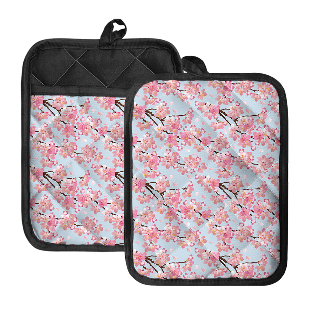 Sakura Flower Cherry Blossom Print Pot Holders With Pocket