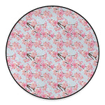 Sakura Flower Cherry Blossom Print Round Floor Mat