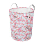 Sakura Flower Cherry Blossom Print Round Laundry Basket