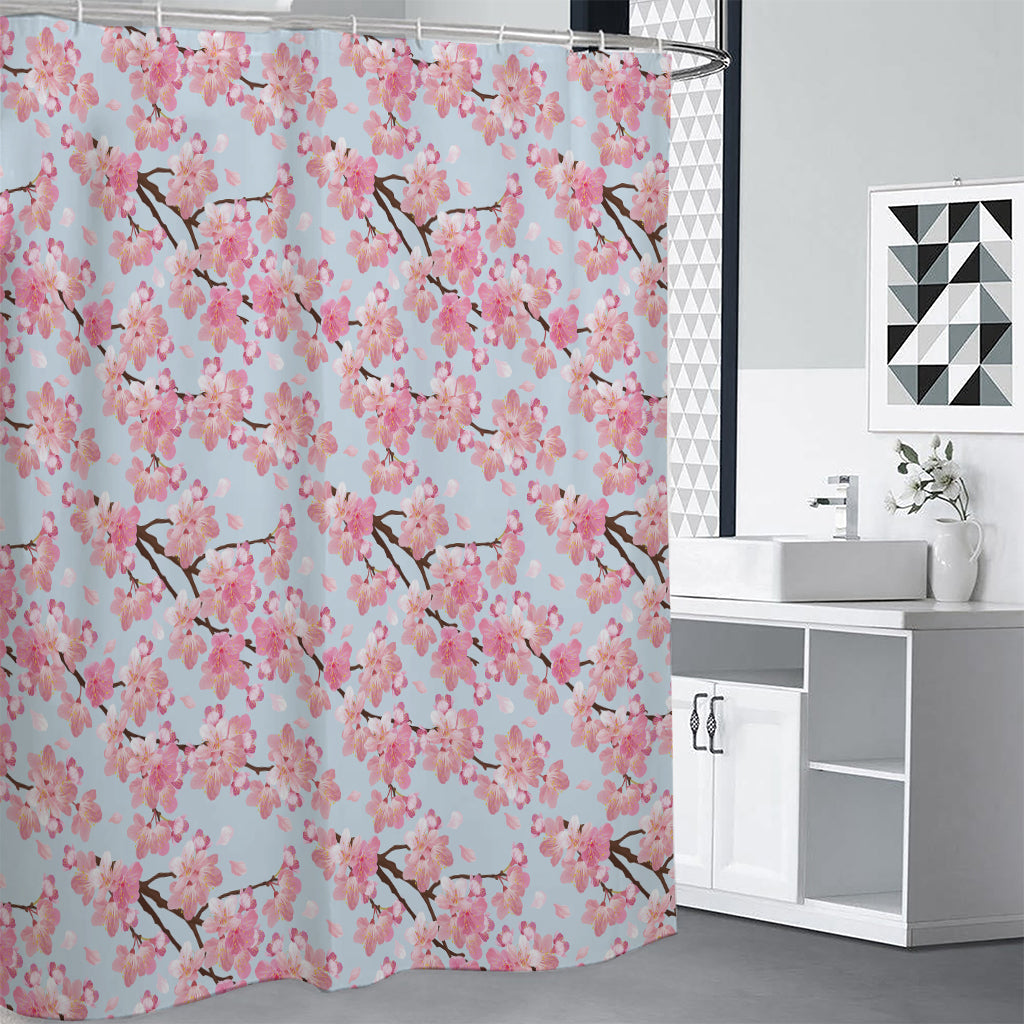 Sakura Flower Cherry Blossom Print Shower Curtain