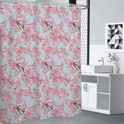 Sakura Flower Cherry Blossom Print Shower Curtain