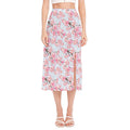 Sakura Flower Cherry Blossom Print Side Slit Midi Skirt