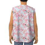 Sakura Flower Cherry Blossom Print Sleeveless Baseball Jersey