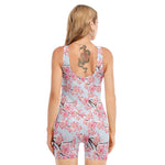Sakura Flower Cherry Blossom Print Sleeveless One Piece Swimsuit