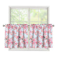 Sakura Flower Cherry Blossom Print Tier Curtains