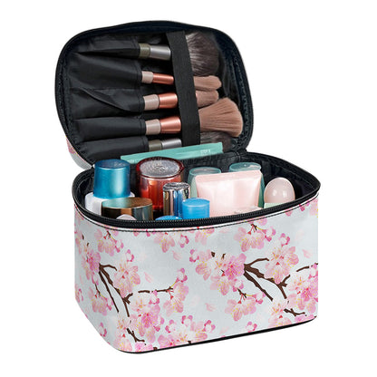 Sakura Flower Cherry Blossom Print Travel Makeup Bag