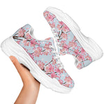 Sakura Flower Cherry Blossom Print White Chunky Shoes