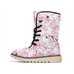Sakura Flower Cherry Blossom Print Winter Boots