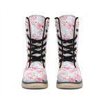 Sakura Flower Cherry Blossom Print Winter Boots