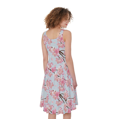 Sakura Flower Cherry Blossom Print Women's Sleeveless Dress