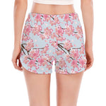 Sakura Flower Cherry Blossom Print Women's Split Running Shorts