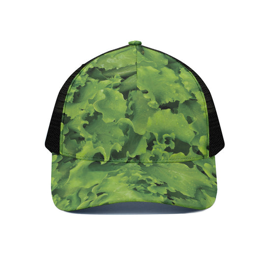 Salad Vegetable Print Black Mesh Trucker Cap