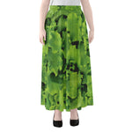 Salad Vegetable Print Chiffon Maxi Skirt