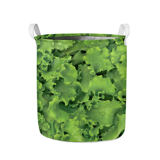 Salad Vegetable Print Collapsible Laundry Basket