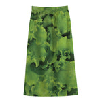 Salad Vegetable Print Cotton Front Slit Maxi Skirt