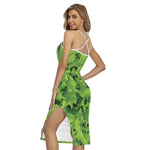 Salad Vegetable Print Cross Back Cami Dress