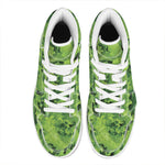 Salad Vegetable Print High Top Leather Sneakers