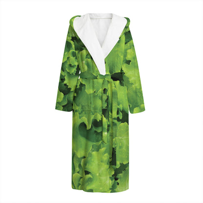 Salad Vegetable Print Hooded Bathrobe