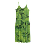 Salad Vegetable Print Jersey Midi Cami Dress