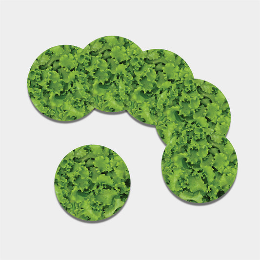 Salad Vegetable Print Leather Coaster Set
