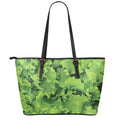 Salad Vegetable Print Leather Tote Bag With Zipper