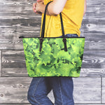 Salad Vegetable Print Leather Tote Bag