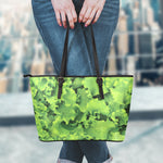Salad Vegetable Print Leather Tote Bag