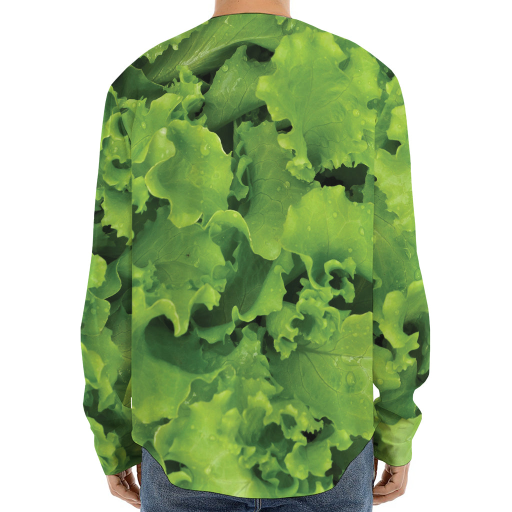 Salad Vegetable Print Long Sleeve Baseball Jersey