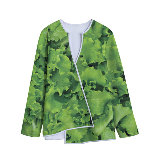 Salad Vegetable Print Long Sleeve Short Coat