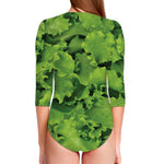Salad Vegetable Print Long Sleeve Swimsuit