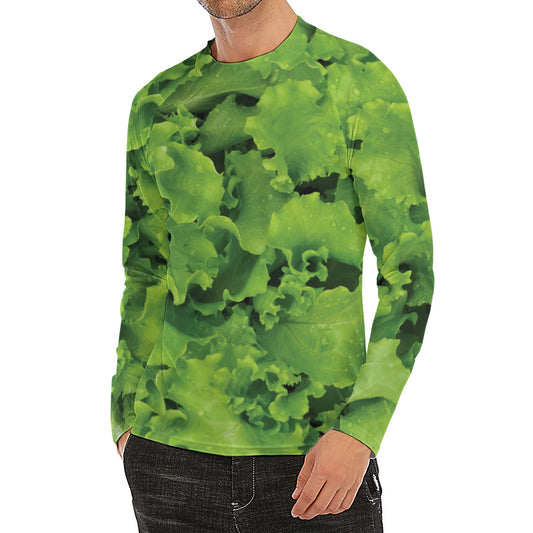 Salad Vegetable Print Men's Long Sleeve Rash Guard